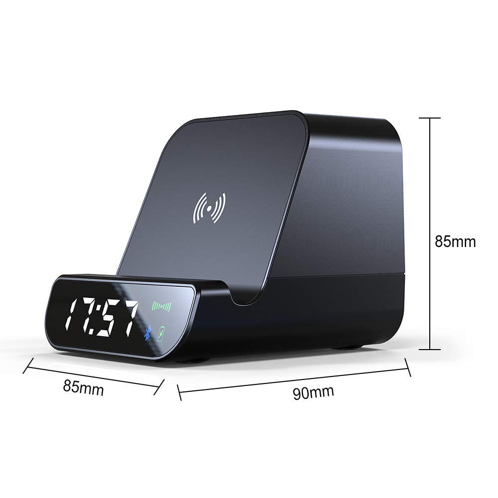 Universal Portable Alarm Clock blue tooth speaker mobile phone Stand Fast Qi power bank wireless charger for samsung galaxy